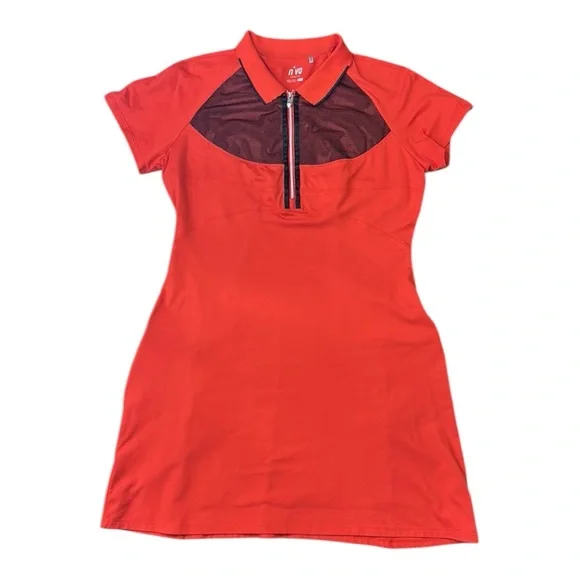 Nivo Golf Tennis Active Performance Short Sleeve Red Black Dress Size Large - Picture 10 of 12